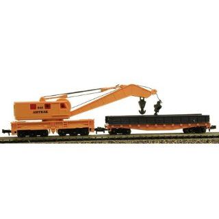 Model Power N Crane Car & Work Car w/Metal Wheels Amtrak #846: Toys & Games