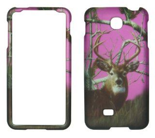 2D Pink Camo Deer Realtree LG Escape P870 AT&T Case Cover Hard Phone Case Snap on Cover Rubberized Touch Protector Cases: Cell Phones & Accessories