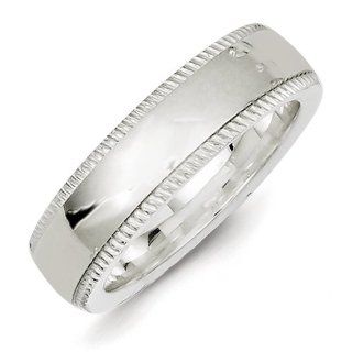 IceCarats Designer Jewelry Sterling Silver 6Mm Milgrain Comfort Fit Band: Jewelry