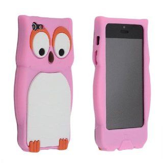 eFuture(TM) Pink Owl Design 3D Cartoon Soft Silicone Case Cover Fit for the New iPhone5/5G +eFuture's nice Keyring: Cell Phones & Accessories