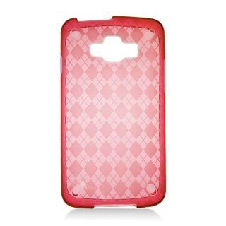 Red Clear Clear Hexagon Flex Cover Case for Samsung Rugby Smart SGH I847 Cell Phones & Accessories