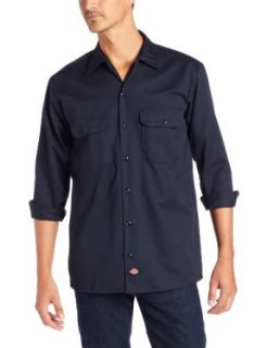 Dickies Men's Long Sleeve Heavyweight Cotton Work Shirt: Button Down Shirts: Clothing