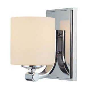 Alico Industries BV851 10 15 Slide Collection 1 Light Vanity Fixture, Chrome Finish with White Opal Glass   Chandeliers  