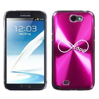 Samsung Galaxy Note 2 II N7100 Hot Pink 2F1089 Aluminum Plated Hard Case Infinity Infinite Love: Cell Phones & Accessories