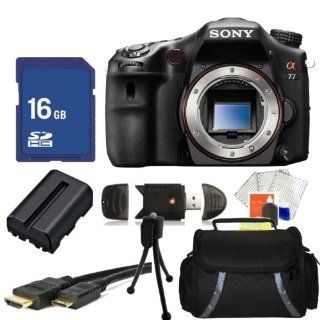 Sony Alpha SLT A77 Digital SLR Camera Kit. Includes Sony A77 DSLR (Body Only), Extended Life Replacement Battery, 16GB Memory Card + REader, HDMI Cable, Table Top Tripod, Carrying Case & More SLT A77V  Camera & Photo