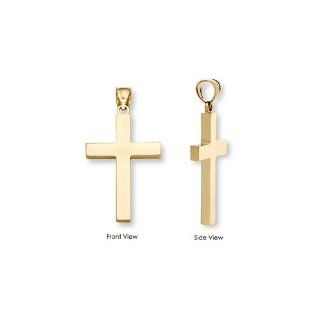 18K Gold Plain Cross Pendant: Jewelry