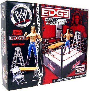 WWE Wrestling Ring Exclusive Table, Ladder & Chair Ring with Edge Action Figure: Toys & Games