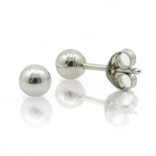 14k White Gold Ball Earrings Children/Adult Size 2, 3, 4, 5, 6, 7, 8 MM Jewelry