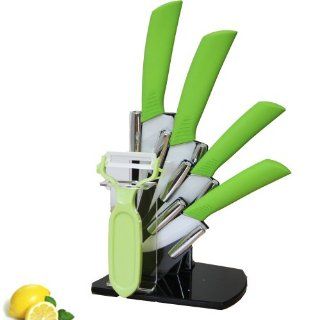Jianxiu Hq Super Sharp Chef Fruit Ceramic Knife Set Including Size 3"+4"+5"+6" + Peeler+knife Rest: Kitchen & Dining