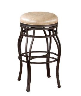 American Heritage Billiards Bella Backless Counter Height Stool with Wheat Bonded Leather   Barstools