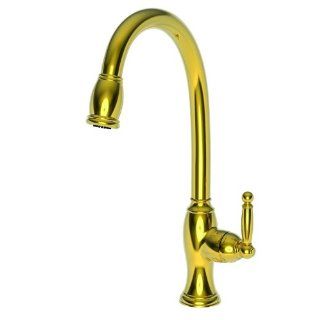 Newport Brass 2510 5103/08A Nadya Single Handle Kitchen Faucet with Pull down Spray, Antique Copper   Touch On Kitchen Sink Faucets  
