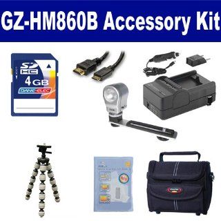 JVC GZ HM860B Camcorder Accessory Kit includes: ST80 Case, HDMI6FM AV & HDMI Cable, ZELCKSG Care & Cleaning, ZE VLK18 On Camera Lighting, GP 22 Tripod, SDM 1550 Charger, KSD4GB Memory Card : Digital Camera Accessory Kits : Camera & Photo