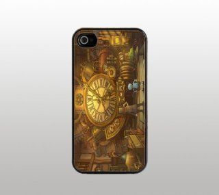 Old Fashion Clock Cartoon Hard Snap On Case for iPhone 5   Black   Cool Custom Cover   Cool Design: Cell Phones & Accessories