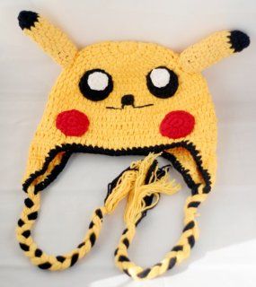 Crochet Baby Pikachu Pokeman Hat in yellow color 3 12 months   made with NEW Milk protein cotton yarn   ready to ship : Other Products : Everything Else