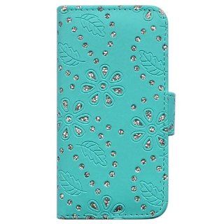 Bfun Light Blue Deluxe Bling Card Slot Wallet Leather Cover Case for iPhone 5 5G AT&T Verizon Sprint: Cell Phones & Accessories