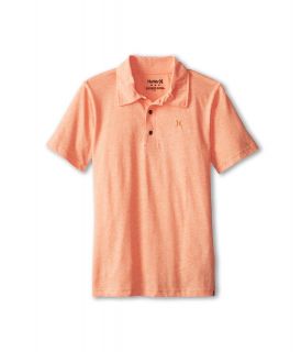 Hurley Kids Dialed Triblend Polo Boys Short Sleeve Pullover (Orange)