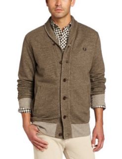 Fred Perry Men's Shawl Collar Button Through Sweater, Arbor Marl, X Small at  Mens Clothing store