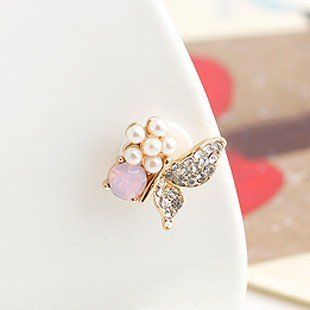 Brandbuy(TM)1 Of Bling Natural Crystal Pearl Butterfly iPhone Home Button Sticker for iPhone 4,4s,4g, iPhone 5,5s,5c, iPad, Cell Phone Charm: Jewelry