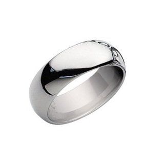 Polished Comfort Fit Stainless Steel Unisex Men Wedding Band Ring: Jewelry
