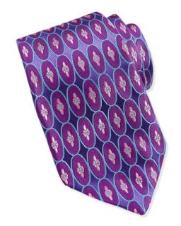 Oval Neat Silk Jacquard Tie, Purple