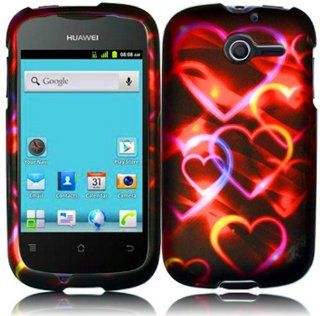 For Huawei Ascend Y M866 M866C Hard Design Cover Case Colorful Hearts Accessory: Cell Phones & Accessories
