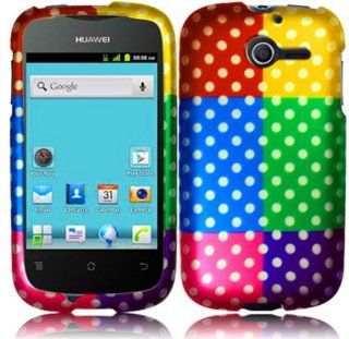 For Huawei Ascend Y M866 M866C Hard Design Cover Case Colorful Polka Accessory: Cell Phones & Accessories