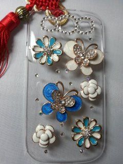 Handmade 3d Bling Diamond Butterfly Lanyards Pendant Crystal Case Cover for Samsung Galaxy S3 I9300: Cell Phones & Accessories