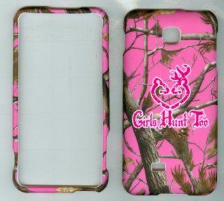 LG ESCAPE P870 SALEEN 870 phone case cover snap on hard rubberized faceplate protector camouflage MOSSY OAK PINK REAL TREE GIRLS HUNTER: Cell Phones & Accessories