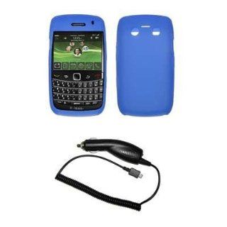 Premium Light Blue Soft Silicone Gel Skin Cover Case + Rapid Car Charger for BlackBerry Onyx 9700: Cell Phones & Accessories