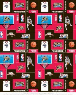 Philadelphia 76ers NBA Basketball Sports Team Fleece Fabric Print s012 76ers