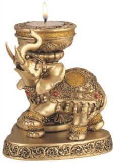 Candle Holder Thai Elephant Buddha Buddhist Collectible Decoration Statue Figurine   Collectible Figurines