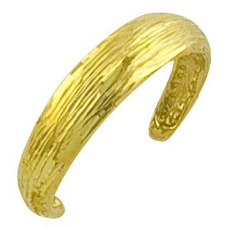 14 Karat Yellow Gold Diamond Cut Toe Ring: Jewelry