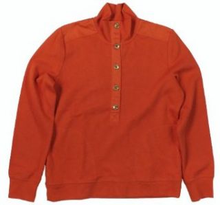 Lauren Ralph Lauren Women's Ribbed Mockneck Henley Shirt (Coast Orange) (Large) at  Womens Clothing store: