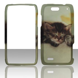 2D Kitty Cat Motorola Droid 4 / XT894 Case Cover Phone Hard Cover Case Snap on Faceplates Cell Phones & Accessories