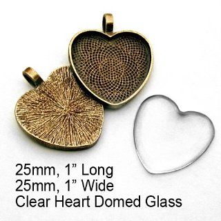 10 Spider Antique Gold plated Heart Bezel Pendant Trays with Textured Back. (Trays only   not sold with glass). 25mm Long x 25mm Wide. Great for making Glass Pendants. Can be used with Aanraku black Leather Cords. Spider Pendant Kit