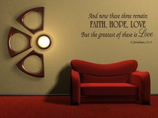 Faith Hope Love Corinthians Wall Quote Decal Scripture Bible Verse Quotes Vinyl   Wall Decor Stickers