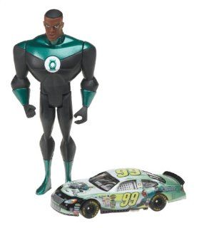 Hot Wheels Justice League Green Lantern Figure with Jeff Burton Nascar Die Cast: Toys & Games