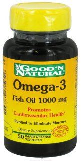 Good N Natural   Omega 3 (Natural Fish Oil) 1000 mg   50 Softgel: Health & Personal Care