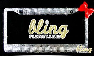 7 ROWS 880+ 3D RED BOW Ribbon Rhinestone License Plate Frame Bling Diamond Crystals Clear Silver : Automotive Electronic Security Products : Car Electronics