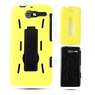 Motorola Droid RAZR M XT907 Jelly 04 Yellow Skin Black Snap Case Cover Protector Cell Phones & Accessories