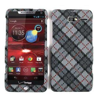Motorola Droid RAZR M XT907 White Gray Plaid Case Cover Faceplate Hard New Skin: Cell Phones & Accessories