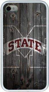 Mississippi State Bulldogs wood background iphone 4/4s hard shell cover patterncase white phone accessories iphone 4/4s case cover (TPU material): Cell Phones & Accessories