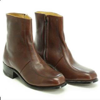 Bostonian 913 Men's Steel Toe Dress Boots Brown Leather 12 W Work Shoes Shoes