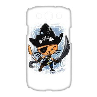 Custom Pirate Cat 3D Cover Case for Samsung Galaxy S3 III i9300 LSM 891: Cell Phones & Accessories