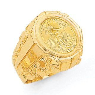 14k 1/10th American Eagle Coin Ring Mounting: Jewelry