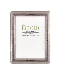Eccolo World Traveler Gunmetal Plated Frame, Holds 4 by 6 Inch Photo, Narrow Hammered   Single Frames