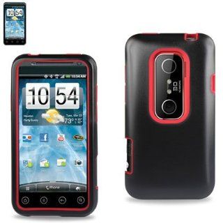 Premium Durable Plastic + Silicone Hybird Case HTC EVO 3D (SLCPC07 HTCEVO3DBKRD): Cell Phones & Accessories