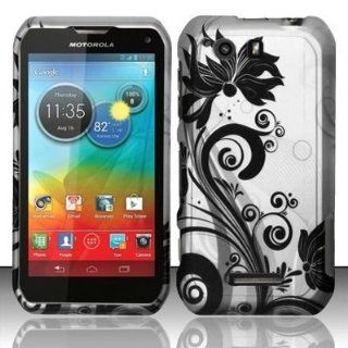 Cell Phone Case Cover Skin for Motorola XT897 Photon Q 4G (Black Vines)   Sprint: Cell Phones & Accessories