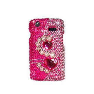 Samsung Captivate i897 SGH I897 Bling Gem Jeweled Jewel Crystal Diamond Pearl Pink Silver Hearts Cover Case: Cell Phones & Accessories