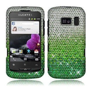 Alcatel Ot 918 Waterfall Green Full Rhinestones Cell Phones & Accessories